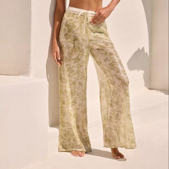 Hutch Riviera Sequin Wide Leg Swim Coverup Pants - Picture 2 of 5